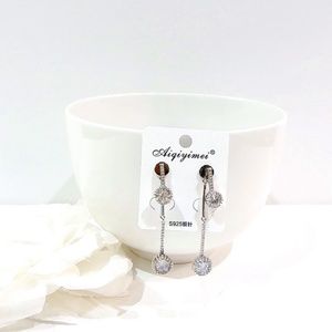 925 Sliver Cubic Zirconia Drop Earrings